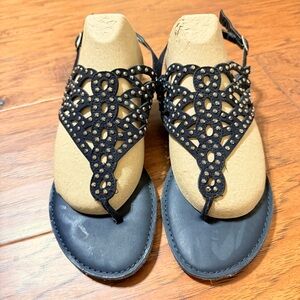 Zigisono Studded Black Sandals
